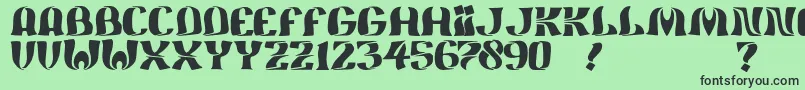フォントJmhFeliz – 緑の背景に黒い文字