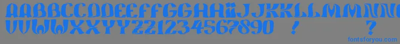 フォントJmhFeliz – 灰色の背景に青い文字
