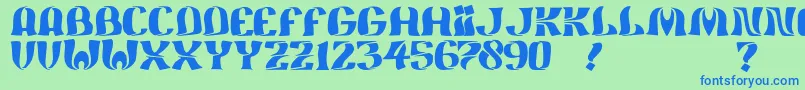 JmhFeliz Font – Blue Fonts on Green Background