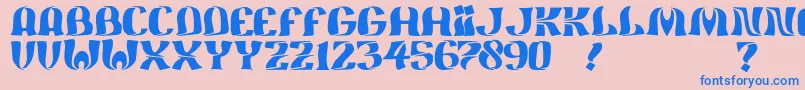 フォントJmhFeliz – ピンクの背景に青い文字