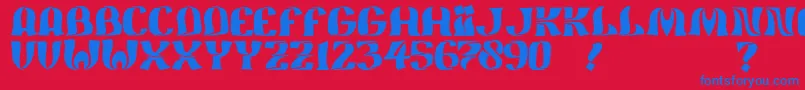 JmhFeliz Font – Blue Fonts on Red Background