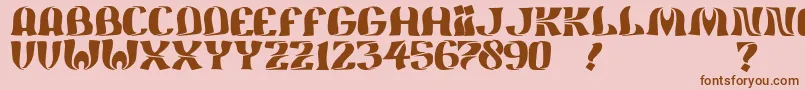 フォントJmhFeliz – ピンクの背景に茶色のフォント