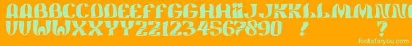 JmhFeliz Font – Green Fonts on Orange Background