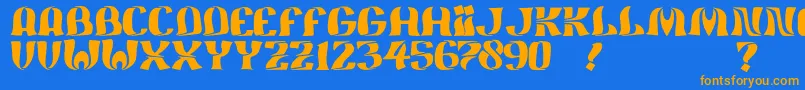 JmhFeliz Font – Orange Fonts on Blue Background