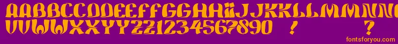 フォントJmhFeliz – 紫色の背景にオレンジのフォント