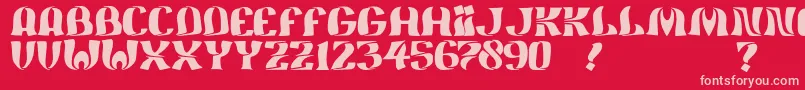 JmhFeliz-fontti – vaaleanpunaiset fontit punaisella taustalla