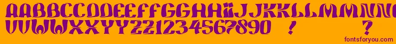 フォントJmhFeliz – オレンジの背景に紫のフォント