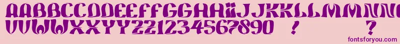 フォントJmhFeliz – ピンクの背景に紫のフォント