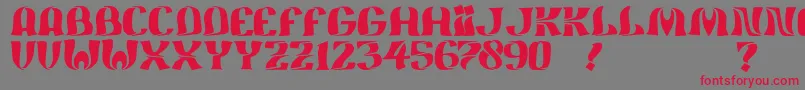 フォントJmhFeliz – 赤い文字の灰色の背景