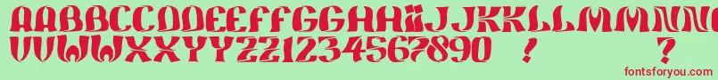 JmhFeliz Font – Red Fonts on Green Background