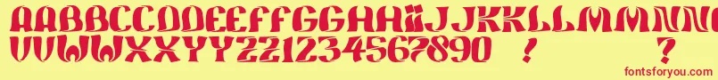 JmhFeliz-fontti – punaiset fontit keltaisella taustalla