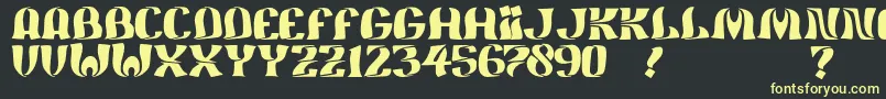 フォントJmhFeliz – 黒い背景に黄色の文字
