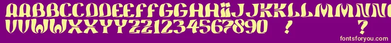 JmhFeliz-Schriftart – Gelbe Schriften auf violettem Hintergrund