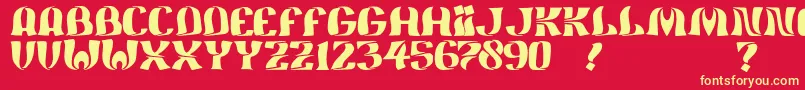JmhFeliz Font – Yellow Fonts on Red Background