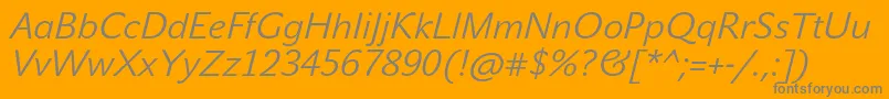 JohnsansLiteProItalic Font – Gray Fonts on Orange Background
