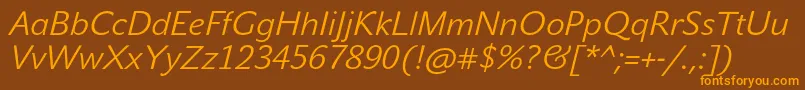 Шрифт JohnsansLiteProItalic – оранжевые шрифты на коричневом фоне