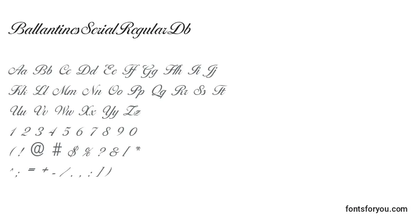 BallantinesSerialRegularDb Font – alphabet, numbers, special characters