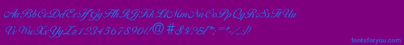 BallantinesSerialRegularDb Font – Blue Fonts on Purple Background