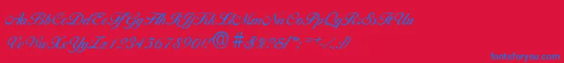 BallantinesSerialRegularDb-fontti – siniset fontit punaisella taustalla