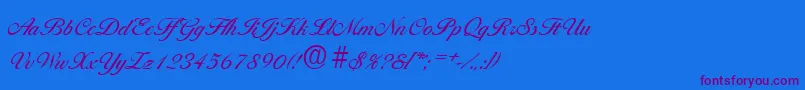BallantinesSerialRegularDb-Schriftart – Violette Schriften auf blauem Hintergrund