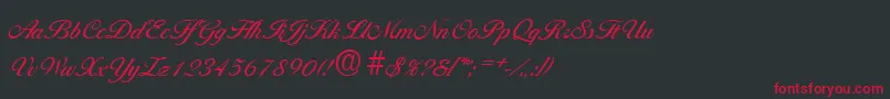 フォントBallantinesSerialRegularDb – 黒い背景に赤い文字