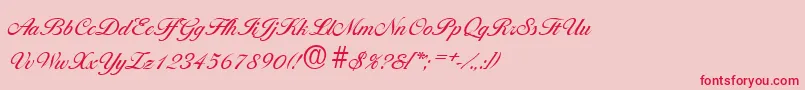 BallantinesSerialRegularDb-Schriftart – Rote Schriften auf rosa Hintergrund