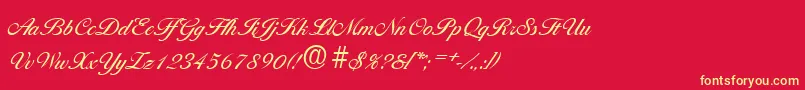 BallantinesSerialRegularDb Font – Yellow Fonts on Red Background