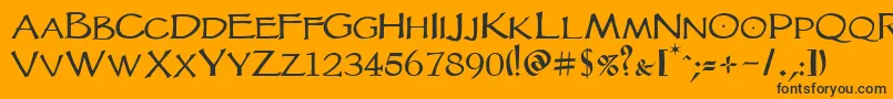 Vtcgoblinhandsc Font – Black Fonts on Orange Background