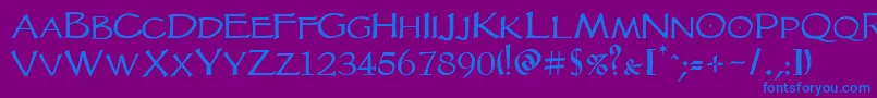 Vtcgoblinhandsc Font – Blue Fonts on Purple Background