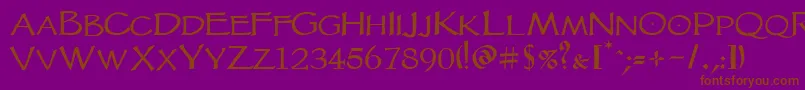 Vtcgoblinhandsc Font – Brown Fonts on Purple Background