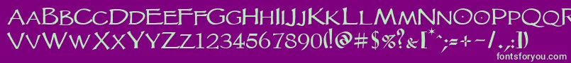 Vtcgoblinhandsc Font – Green Fonts on Purple Background