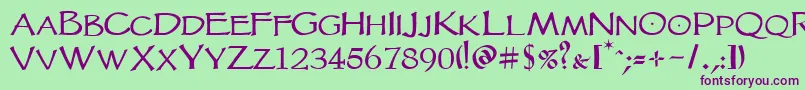 Vtcgoblinhandsc Font – Purple Fonts on Green Background