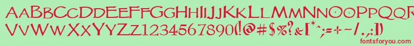 Vtcgoblinhandsc Font – Red Fonts on Green Background