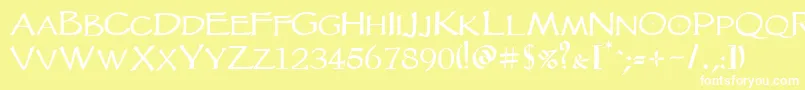 Vtcgoblinhandsc Font – White Fonts on Yellow Background