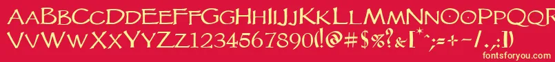 Vtcgoblinhandsc Font – Yellow Fonts on Red Background