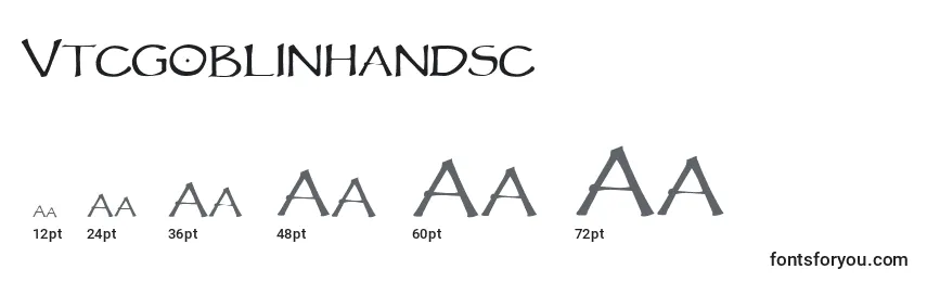 Размеры шрифта Vtcgoblinhandsc