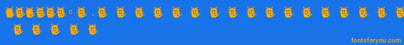 Fonte BmdLoveMonsterMonster – fontes laranjas em um fundo azul