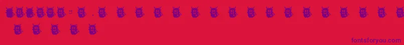 Fonte BmdLoveMonsterMonster – fontes roxas em um fundo vermelho