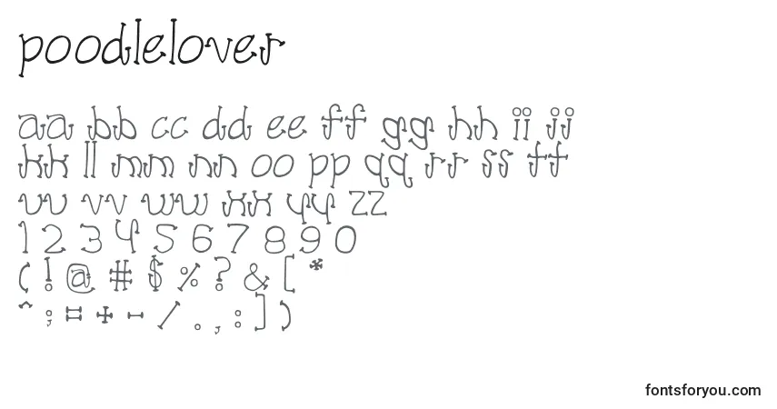 A fonte PoodleLover – alfabeto, números, caracteres especiais