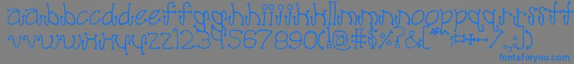 PoodleLover-Schriftart – Blaue Schriften auf grauem Hintergrund