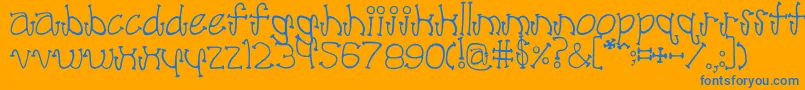 PoodleLover Font – Blue Fonts on Orange Background