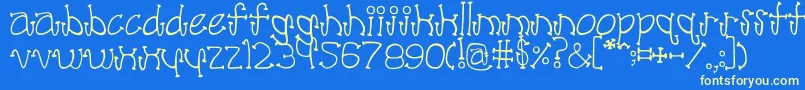 Шрифт PoodleLover – жёлтые шрифты на синем фоне