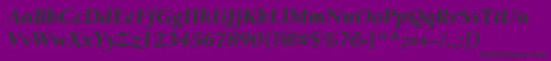 ItcBerkeleyOldstyleLtBlackItalic Font – Black Fonts on Purple Background