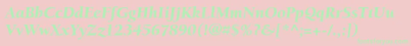 ItcBerkeleyOldstyleLtBlackItalic Font – Green Fonts on Pink Background