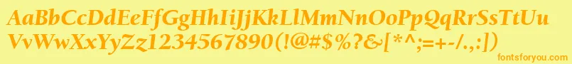 ItcBerkeleyOldstyleLtBlackItalic Font – Orange Fonts on Yellow Background