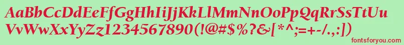 ItcBerkeleyOldstyleLtBlackItalic Font – Red Fonts on Green Background