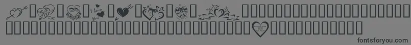 KrValentines2006Four-Schriftart – Schwarze Schriften auf grauem Hintergrund