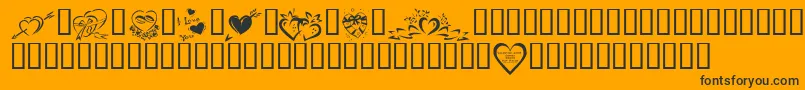 KrValentines2006Four Font – Black Fonts on Orange Background