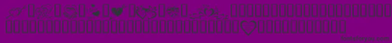 KrValentines2006Four Font – Black Fonts on Purple Background