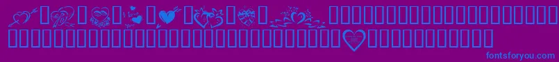 KrValentines2006Four-Schriftart – Blaue Schriften auf violettem Hintergrund